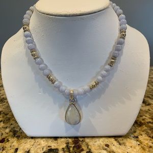 Blue Lace Aqate and Labradorite Necklace